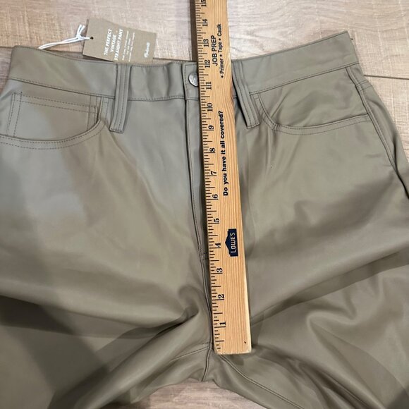 MADEWELL WOMENS PERFECT STRAIGHT HIGH RISE FAUX TAN LEATHER PANTS NEW SIZE 29 - Picture 5 of 13